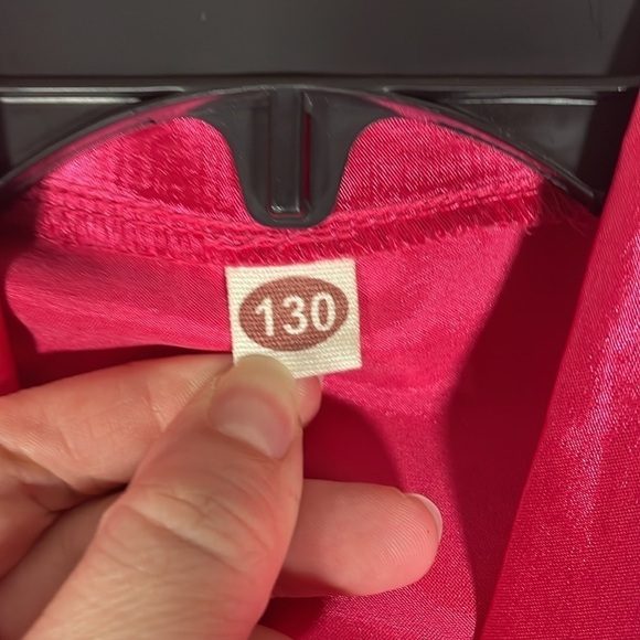 Girls Hot Pink Satin Spa Bridesmaids Robe | See Measurements - Picture 4 of 9